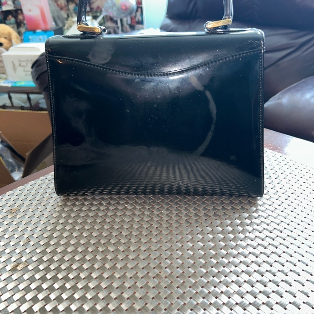 Bally One-handle handbag calfskin black leather Ladie H 7”x W 4”x D 9 Send Offer - Picture 6 of 11